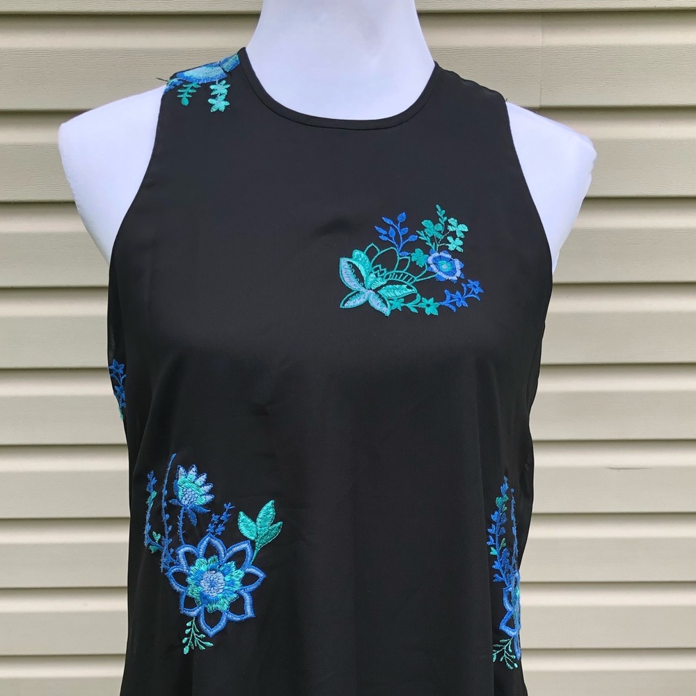 NWT Calvin Klein Floral Embroidered Trapeze Dress - Picture 8 of 11